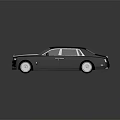 Black Luxury Sedan With Rolls Royce Style Chrome Details And Long Body Design
