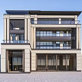 Modern Detached Villa With Three Story Structure Large Windows Balconies And Stone Exterior