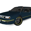 Blue Classic Sedan Car With Black Wheels And Vintage Exterior Design