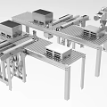 Industrial Equipment Automated Conveyor System With Robotic Arm And Boxes For Material Handling