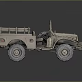 Vintage Military Style Utility Vehicle With Open Cargo Bed And Large Wheels