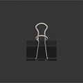 Sturdy Metallic Silver Paperclip Holding Black Folder Desk Office Stationery Supplies Organizer