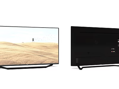 Modern Flat Screen TV with Natural Landscape Display and Sleek Black Back Design 3d model