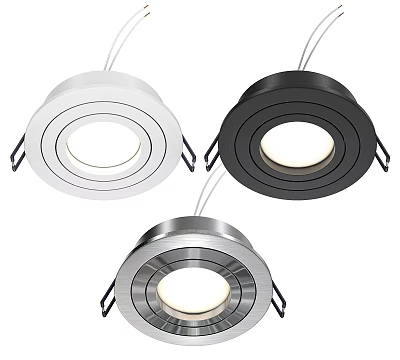 Modern Recessed Downlights Spotlights With White Black Silver Colors For Home Lighting 3d model