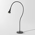 Sleek Black Table Lamp With Flexible Curved Arm For Home Office Lighting
