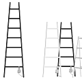 Modern Black And White Staircase Design With Ladder Inspired Structure Elements