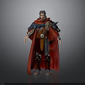 3D Modeled Man Wearing Red Cape With Decorative Belt And Detailed Costume