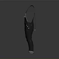 Dark Colored Overalls With Adjustable Straps Multiple Pockets And Durable Fabric For Everyday Wear 3d model