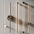 Modern Brass Wall Lamps With Minimalist Long Strip Design And Shadow Effects
