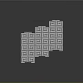 White Modern Decorative Panel With Geometric Interlaced Pattern And Reflective Surface