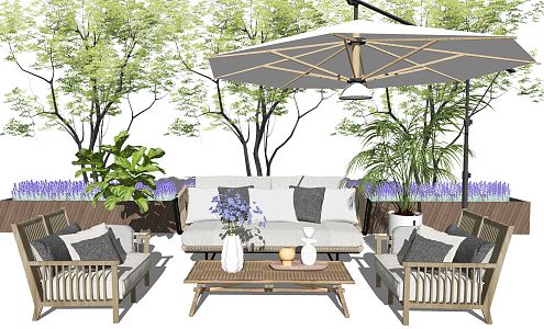 Modern Outdoor Sofa Outdoor Sofa Courtyard Landscape Casual Seat Rattan Seat 3d model