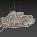 Modern Military Tank With Antennas Gun Barrel And Tracks Sandy Gray Exterior