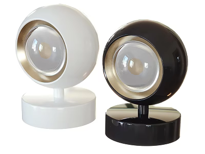 Modern Spherical Wall Lamps White and Black with Gold Accent Round Base Lighting 3d model