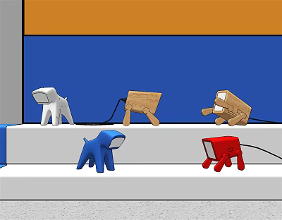 Nordic Table Lamp Dog Table Lamp 3d model