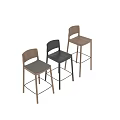 Modern Bar Stools in Light Wood and Black with Minimalist Stylish Design for Kitchen