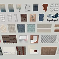 Modern Wall Surface Texture Decorative Background SU Model Collection 35 Sets 3d model