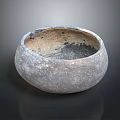 Ancient Hand Carved Clay Sculpture Bowl With Rough Textured Surface And Earthy Tone