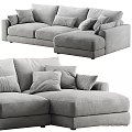 Modern Gray L Shaped Sofa With Multiple Plush Cushions And Chaise Design 3d model
