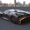 Black Luxury Sports Car With Gold Accents And Sleek Aerodynamic Design
