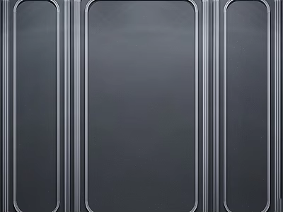 Elegant Modern Gypsum Molding With Symmetrical Lines On Deep Gray Panel 3d model