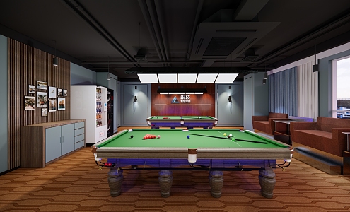 modern billiard hall self-service billiard hall 3d model