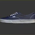 Blue Canvas Casual Skate Shoes with White Laces Beige Soles Vans Classic Design