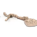 Modern Copper Metal Sculpture Art Piece With Broken Segments And Contemporary Design