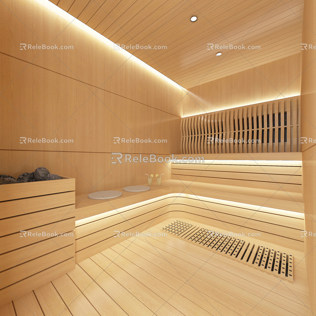 Modern Sauna Room 3d model