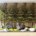 Gardening landscape sketch new Chinese style interior landscape courtyard landscape sketch garden 3d model