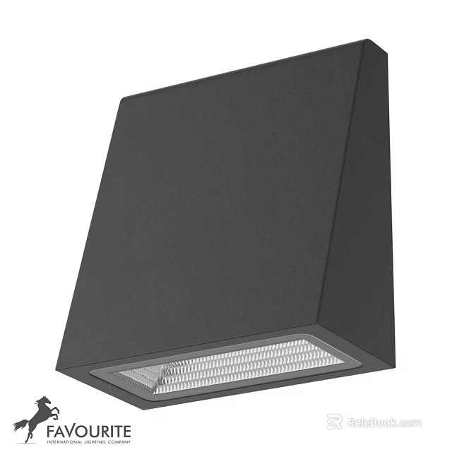 Modern Black Square Outdoor Light with Grilled Bottom and Sleek Design 3d model 