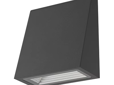 Modern Black Square Outdoor Light with Grilled Bottom and Sleek Design 3d model