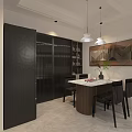 Modern Living Dining Room Interior With Gray Sofa TV Wall Area Rug And Chandelier