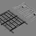 Detailed Piping System Structural Layout Design With Technical Components And Grid