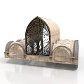 Artistic Wooden Decorative Furniture With Arched Top And Intricate Cut Out Tree Pattern