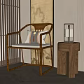 New Chinese-style Chair with Circle Chair 3d model