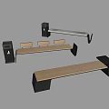 Modern Landscape Benches With Wooden Seats Metal Frames And Trash Bins In Outdoor Spaces