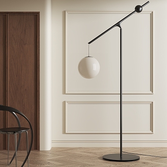 Middle-style spherical floor lamp 3d model