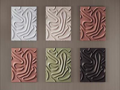 Abstract Textured Wall Decor For Home Interior In Various Colors 3d model