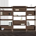 Nordic Bookcase Solid Wood Bookcase 3d model