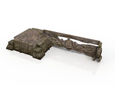 Intricately Carved Stone Furniture Piece With Decorative Base And Ornate Details 3d model