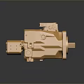Golden Metallic Mechanical Component Precision Engineered With Gear Housing And Connections 3d model