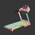 Modern White Fitness Treadmill With Digital Control Panel Display And Running Belt