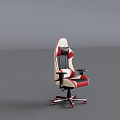 Ergonomic Modern Red And White Office Chair With Armrests For Comfortable Home Office Use
