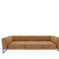 Brown Sectional Sofa With Modern Metal Frame And Comfortable Upholstery Design 3d model