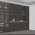 Modern Luxury Sideboard With Integrated Wine Storage And Hidden Warm LED Ambient Lighting Design