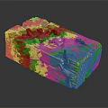 Natural Wood Decorative Box With Colorful Stone Accents And Rustic Texture