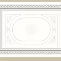 Ornate Decorative Ceiling With Carved Flower Pattern And Oval Center Design 3d model