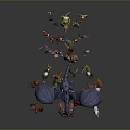 Fantasy Game Character Figurine Collection With Dragon Knight And Animal Models