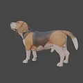 Game Movie Character Beagle Dog 3D Model Standing Pose Brown Black White Fur