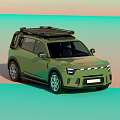 Green Off Road SUV With Roof Rack Modern Exterior And Stylish Design